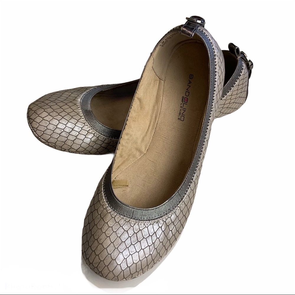 {Bandolina} Dina Flexible Ballet Flats Neutral Snakeskin 9